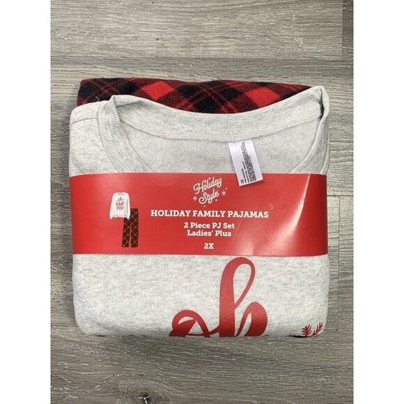 Holiday Style Christmas Women's 2 Piece Pajama Set Plus Size 2X - Picture 2 of 5